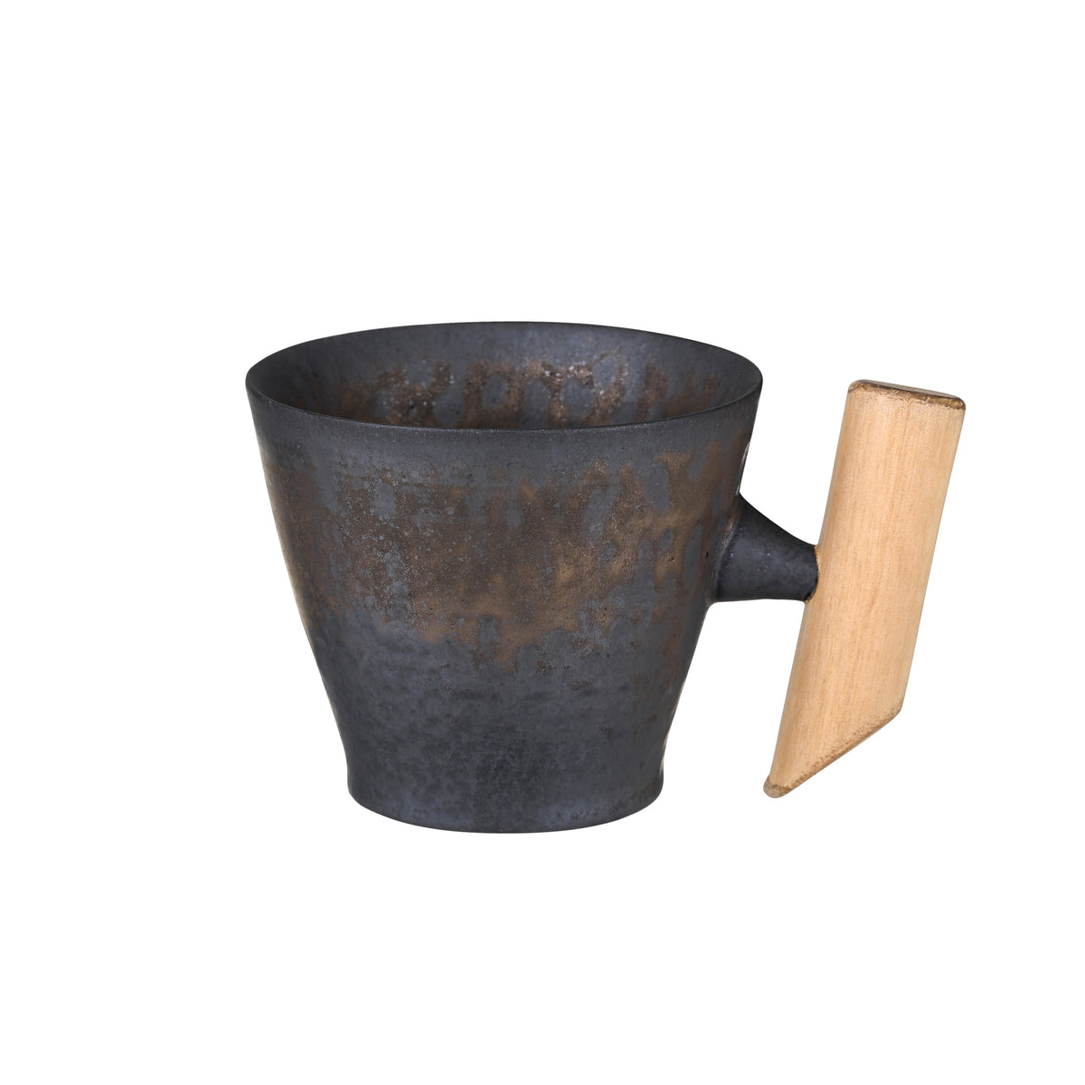 Ceramic Coffee Mug - Iron Glaze Wooden Handle (Classical) – EILONG®