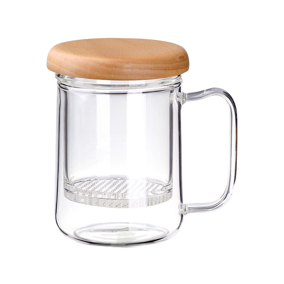 15Oz/450ML Clear Glass Storage Canister with Wooden Spoon