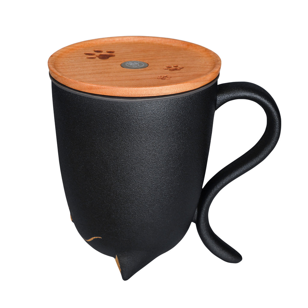 Cat Coffee Mug-Blissful Kitty black 1