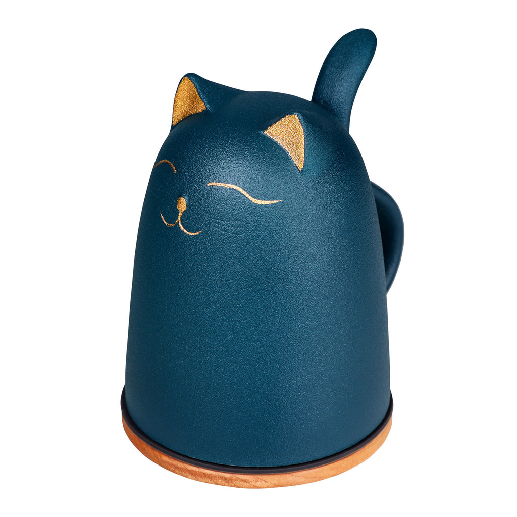 Cat Coffee Mug-Blissful Kitty blue