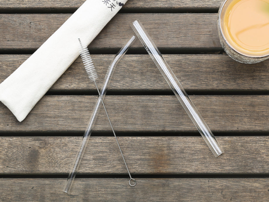 Set of 6 Reusable Glass Straws
