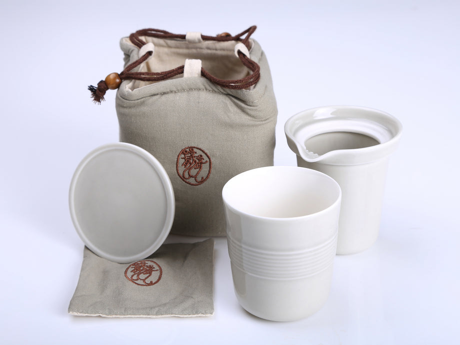 Flower Travel Tea Set with Luxury Bag 