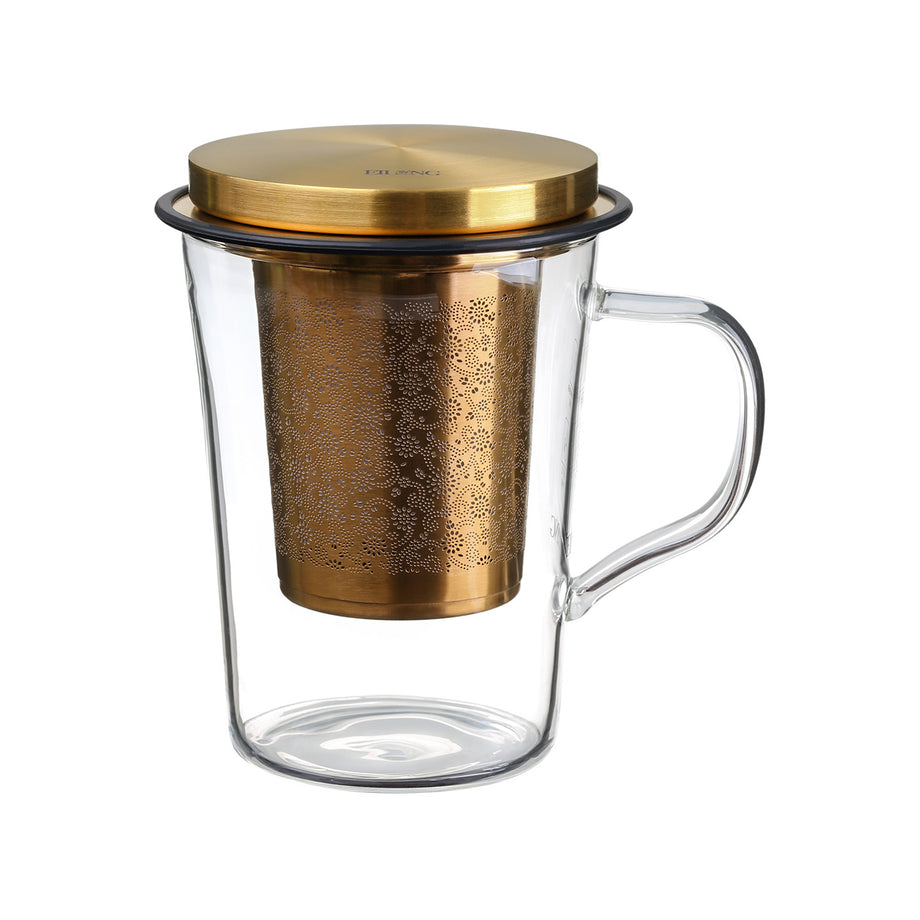 Double Wall Coffee Mug with Tea Strainer